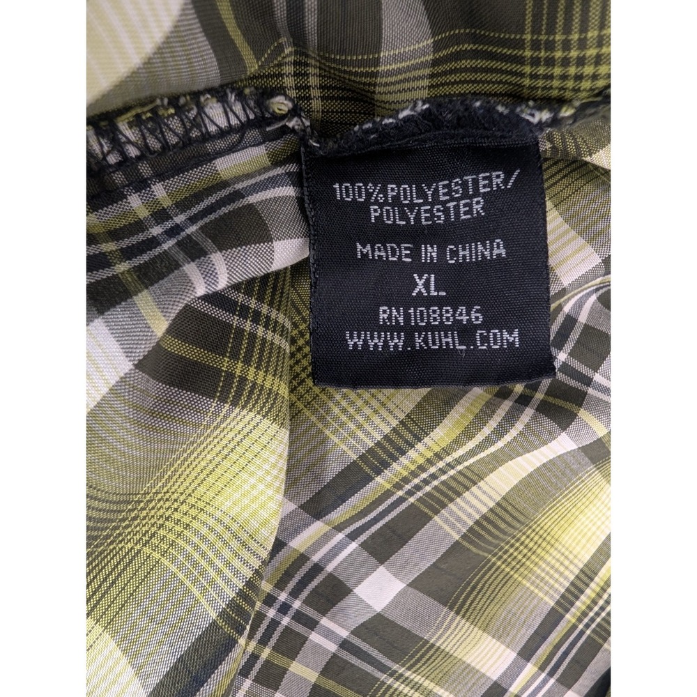Kuhl Eluxur Men's Pearl Snap Short Sleeve Shirt - size XL - Green Plaid - Picture 14 of 16